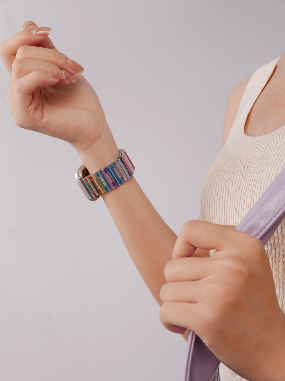 Rainbow Pop Acetate Link Band