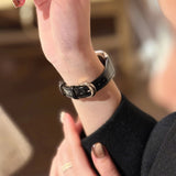 Graceful Curve Slim Leather Watch Band