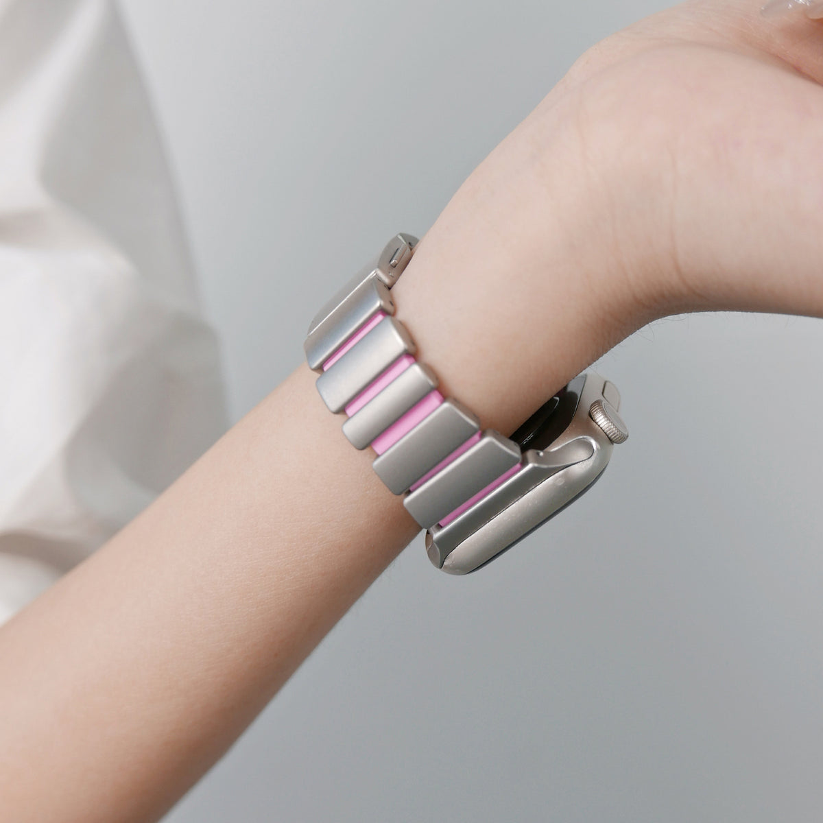Color Fusion Hybrid Metal Link Band