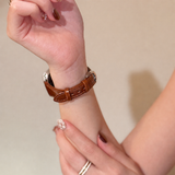 Graceful Curve Slim Leather Watch Band
