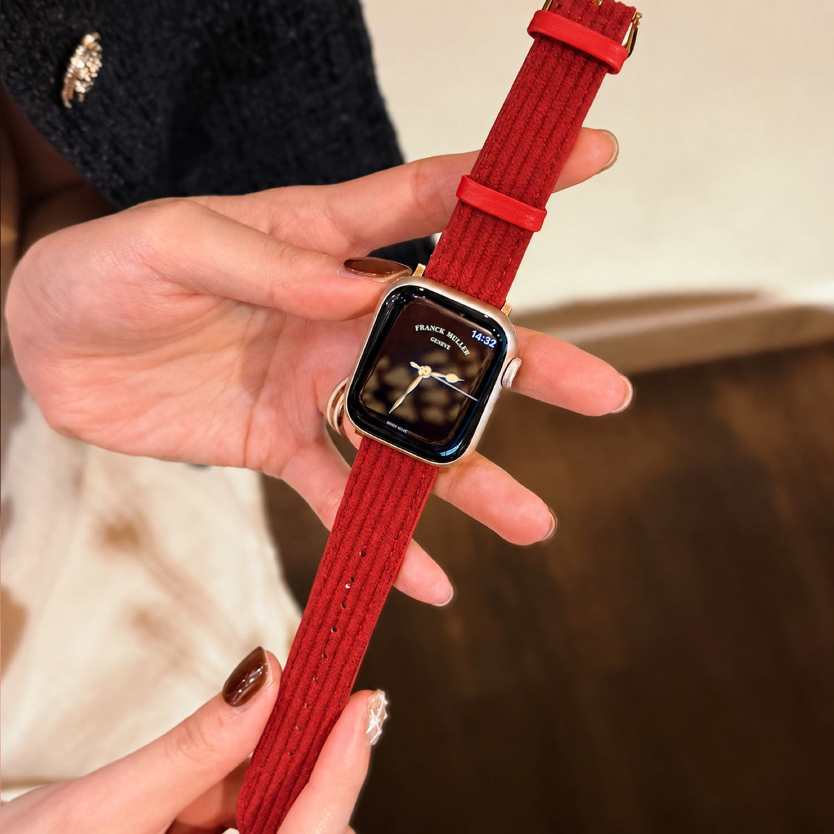 Corduroy Gold Buckle Watch Band 2