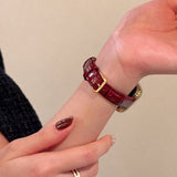 Lustrous Bamboo-Grain Leather Watch Band 1
