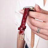 Lustrous Bamboo-Grain Leather Watch Band 3