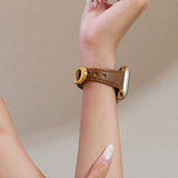 Sculpted C-Clasp Slim Leather Watch Band 5