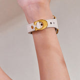 Sculpted C-Clasp Slim Leather Watch Band 7
