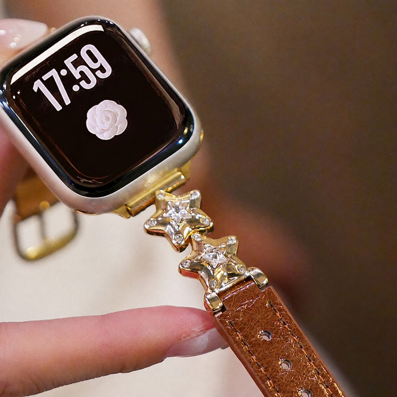 Starlight Crystal Leather Watch Band 1